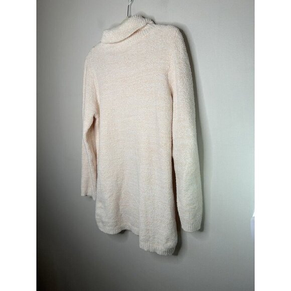Soft Surroundings Cozy Sweatshirt Pink Cowl Neck Kangaroo Pockets Size Medium - Picture 8 of 12
